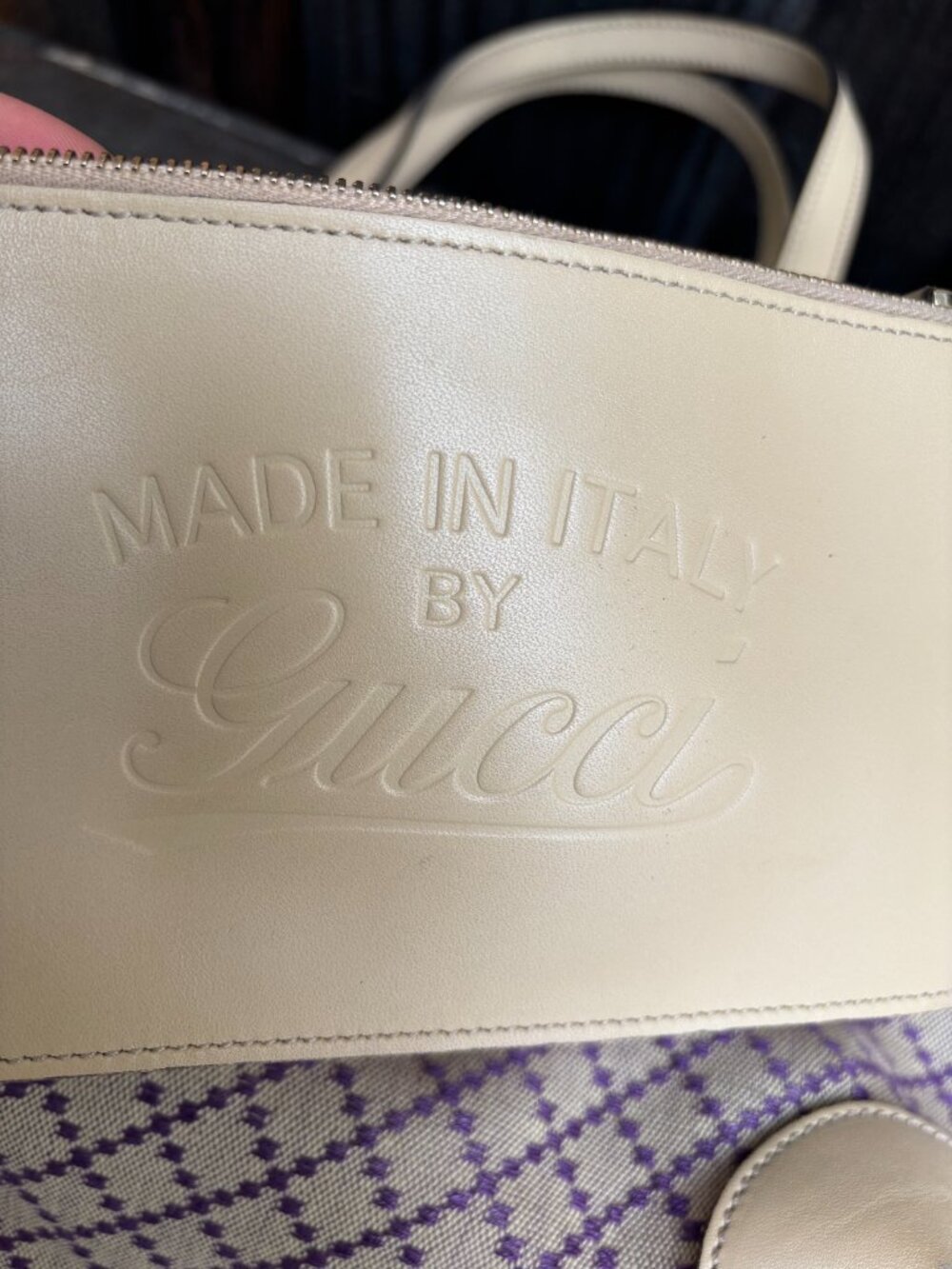 Gucci Craft Diamante Tote with Attached Leather Pouch-Authentic